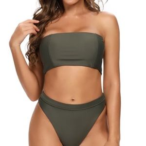 Black Bandeau Strapless Bikini Swim Top